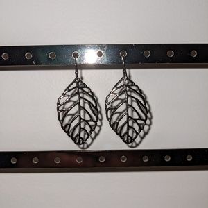 Heavy leaf earrings